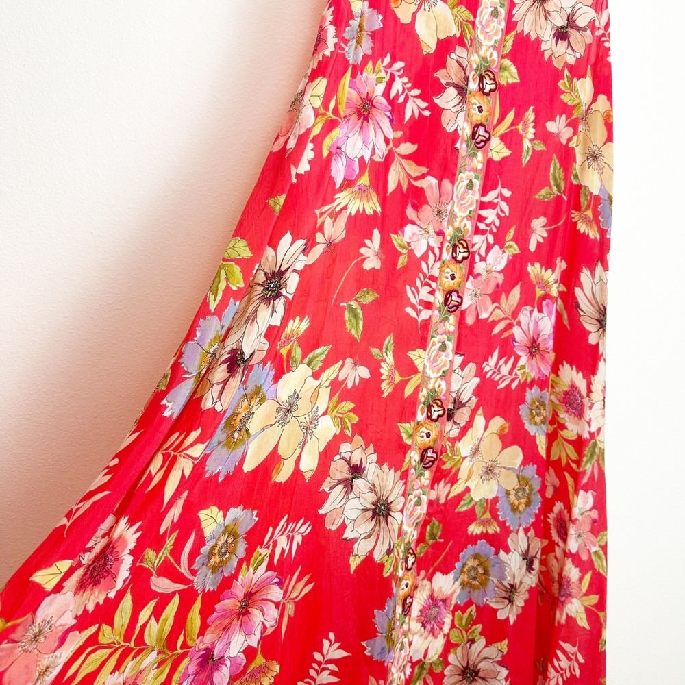 Johnny Was Red Floral Sleeveless Dress 
Size XL - Picture 5 of 9